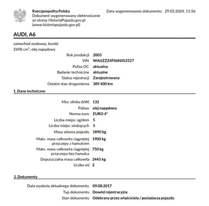 Audi A6 cena 19500 przebieg: 389900, rok produkcji 2005 z Żywiec małe 37